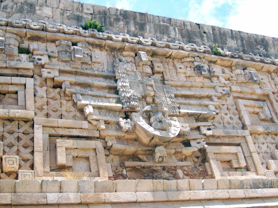 Reflief in Uxmal Mexiko
